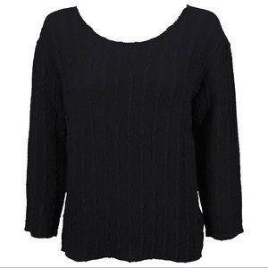 Magic It Fits Georgette Crush Top Solid Black *126